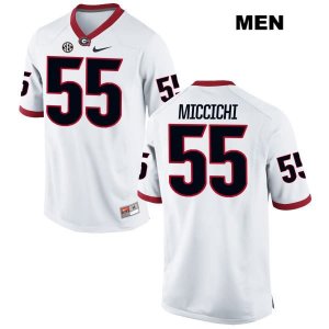 Men's Georgia Bulldogs NCAA #55 Miles Miccichi Nike Stitched White Authentic College Football Jersey ZFO5254UT
